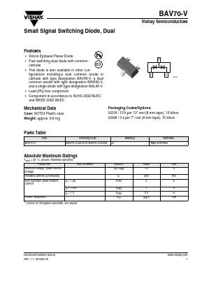 BAV70-V Datasheet PDF Vishay Semiconductors