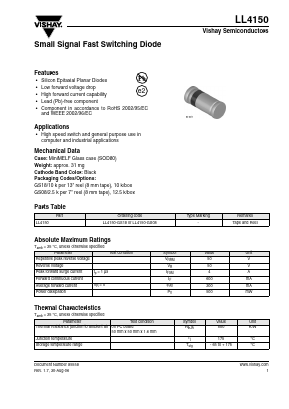 LL4150 Datasheet PDF Vishay Semiconductors