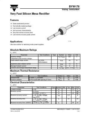 BYW178 Datasheet PDF Vishay Semiconductors