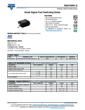 BAS16WS-G3-18 Datasheet PDF Vishay Semiconductors