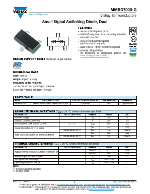 MMBD7000-G Datasheet PDF Vishay Semiconductors