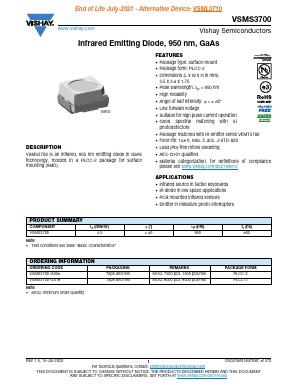 VSMS3700-GS18 Datasheet PDF Vishay Semiconductors