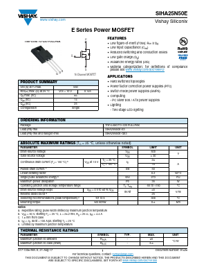 SIHA25N50E-E3 Datasheet PDF Vishay Semiconductors