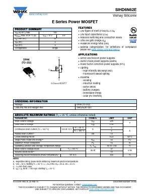 SIHD6N62E Datasheet PDF Vishay Semiconductors