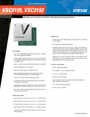 VSC9195 Datasheet PDF Vitesse Semiconductor