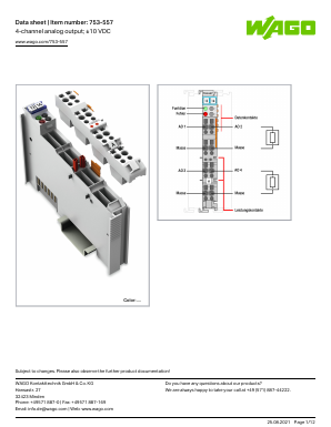 753-557 Datasheet PDF WAGO Kontakttechnik GmbH & Co. KG