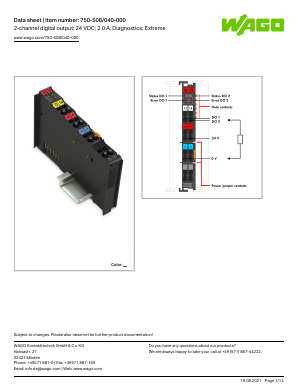 750-508-040-000 Datasheet PDF WAGO Kontakttechnik GmbH & Co. KG