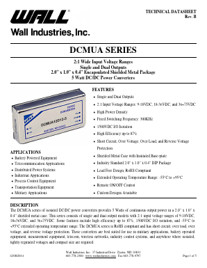 DCMUA Datasheet PDF Wall Industries,Inc.