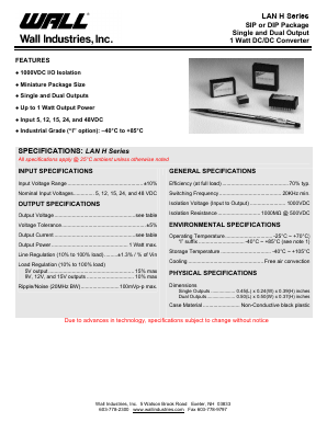 LANH512ND Datasheet PDF Wall Industries,Inc.
