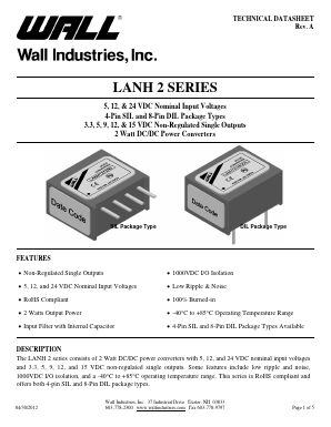 LANH515N2DIL Datasheet PDF Wall Industries,Inc.