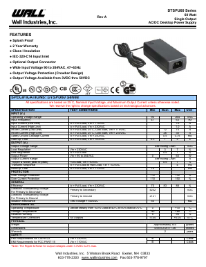 DTSPU60-102 Datasheet PDF Wall Industries,Inc.