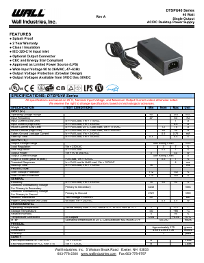 DTSPU40-104 Datasheet PDF Wall Industries,Inc.