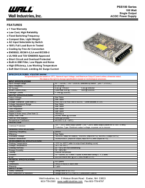 PSS-100-5 Datasheet PDF Wall Industries,Inc.