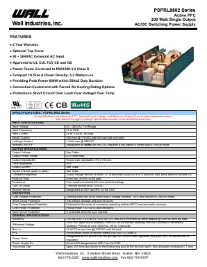 PSPRL9802 Datasheet PDF Wall Industries,Inc.