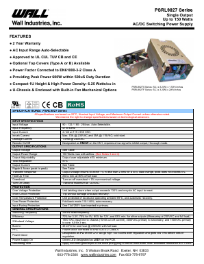 PSRL9827SE Datasheet PDF Wall Industries,Inc.
