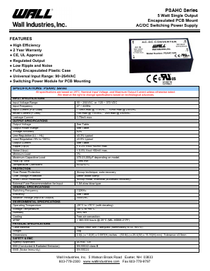 PSAHC-12S Datasheet PDF Wall Industries,Inc.