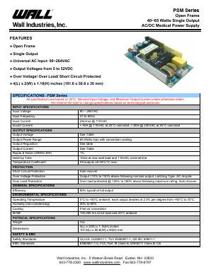 PSM Datasheet PDF Wall Industries,Inc.