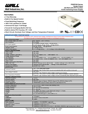 PSSP-320-15 Datasheet PDF Wall Industries,Inc.