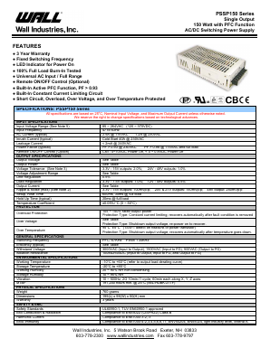 PSSP150 Datasheet PDF Wall Industries,Inc.