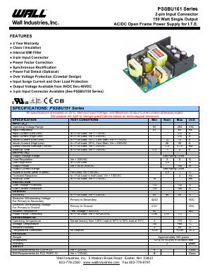 PSSBU151-110 Datasheet PDF Wall Industries,Inc.