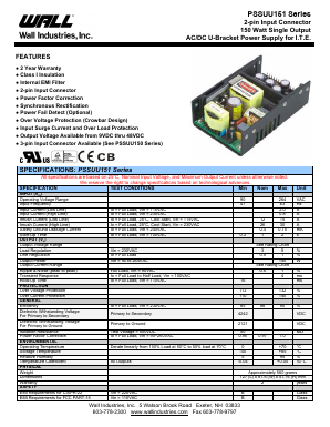 PSSUU151 Datasheet PDF Wall Industries,Inc.