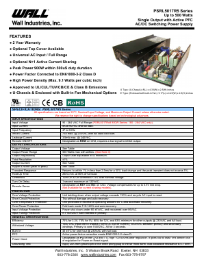 PSRL5017R5-I Datasheet PDF Wall Industries,Inc.