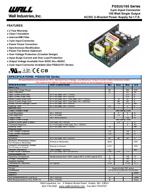 PSSUU150 Datasheet PDF Wall Industries,Inc.