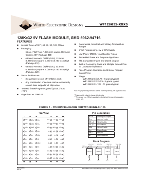 WF128K32-XXX5 Datasheet PDF White Electronic Designs Corporation
