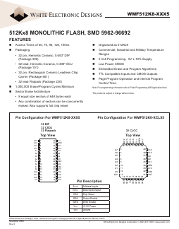 WMF512K8-70CC5 Datasheet PDF White Electronic Designs Corporation