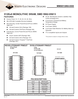 5962-9561306HXX Datasheet PDF White Electronic Designs Corporation