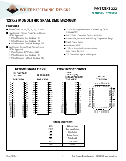 WMS128K8L-15CCA Datasheet PDF White Electronic Designs Corporation