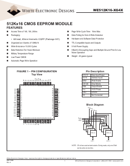 WE512K16-150G4Q Datasheet PDF White Electronic Designs Corporation