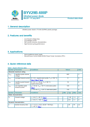 BYV29B-600P Datasheet PDF WeEn Semiconductors