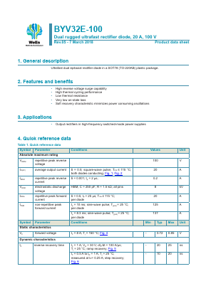 BYV32E-100 Datasheet PDF WeEn Semiconductors