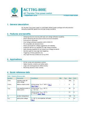 ACTT6G-800E Datasheet PDF WeEn Semiconductors