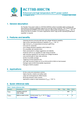 ACTT8B-800CTN Datasheet PDF WeEn Semiconductors