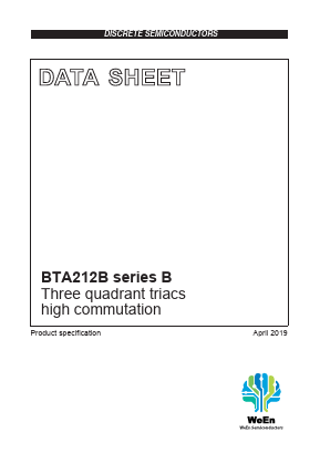 BTA212B-800B Datasheet PDF WeEn Semiconductors