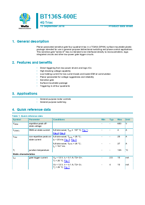 BT136S-600E Datasheet PDF WeEn Semiconductors