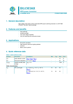 BUJ303AX Datasheet PDF WeEn Semiconductors