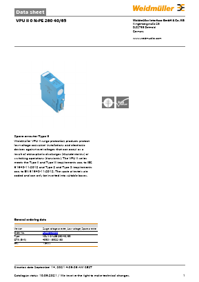 2520890000 Datasheet PDF Weidmuller