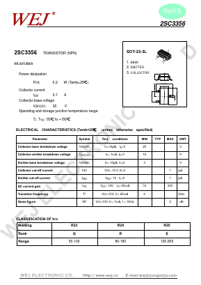 2SC3356 Datasheet PDF WEJ ELECTRONIC CO.