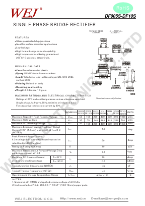 DB102S Datasheet PDF WEJ ELECTRONIC CO.