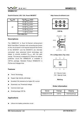 WNMD2181 Datasheet PDF Will Semiconductor Ltd.