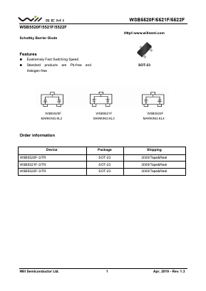 WSB5521F-3/TR Datasheet PDF Will Semiconductor Ltd.