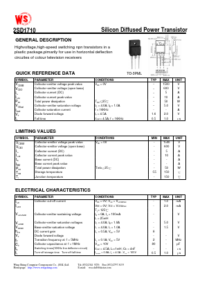 2SD1710 Datasheet PDF Wing Shing International Group