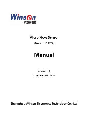 F1031V Datasheet PDF Zhengzhou Winsen Electronics Technology Co., Ltd.
