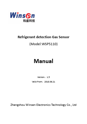 WSP5110 Datasheet PDF Zhengzhou Winsen Electronics Technology Co., Ltd.