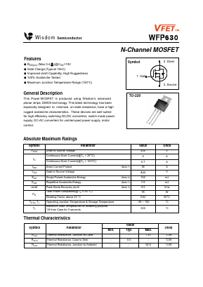 WFP630 Datasheet PDF Wisdom technologies