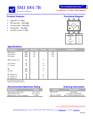 SMJ1001-7B Datasheet PDF WJ Communications => Triquint