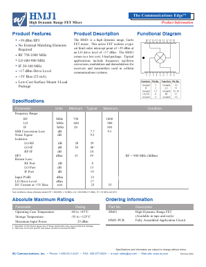 HMJ1 Datasheet PDF WJ Communications => Triquint